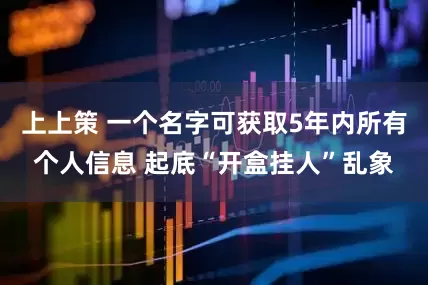 上上策 一个名字可获取5年内所有个人信息 起底“开盒挂人”乱象